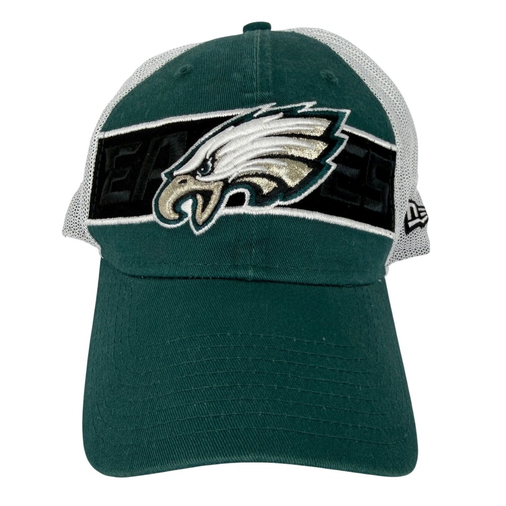 Philadelphia Eagles New Era 39THIRTY‎ Stretch Fit Trucker Hat Green White M/L